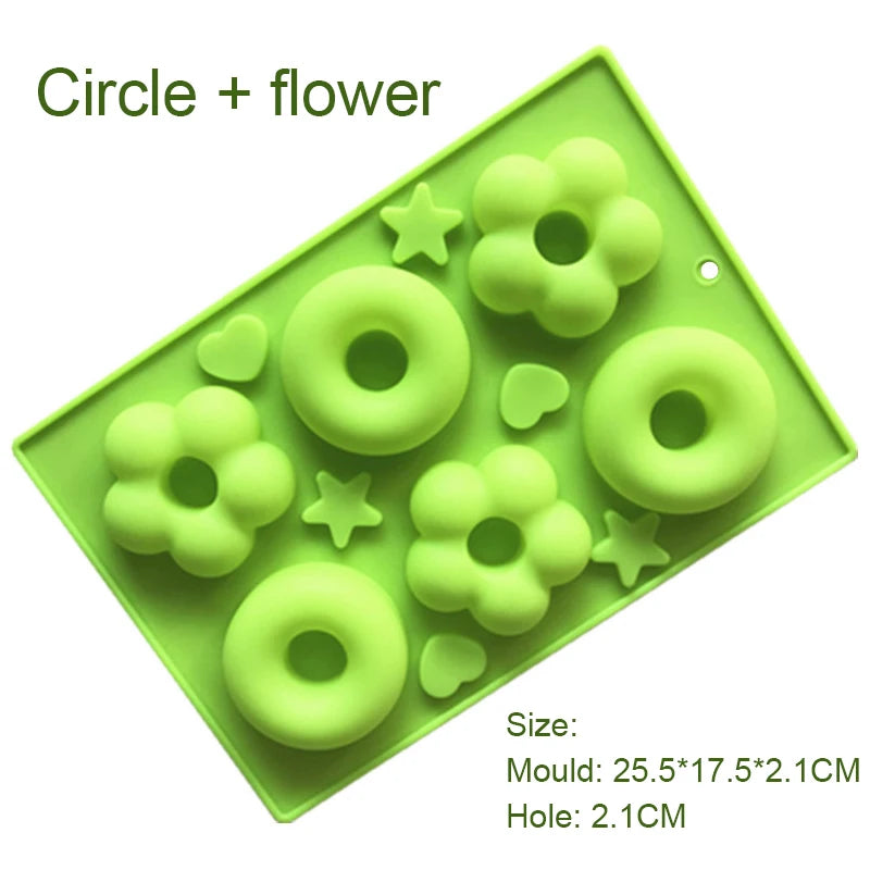 Silicone Donut Maker 3D DIY Baking Pastry Cookie Chocolate Round Molds Muffin Cake Mould Dessert Handmade Kitchen Cooking Too