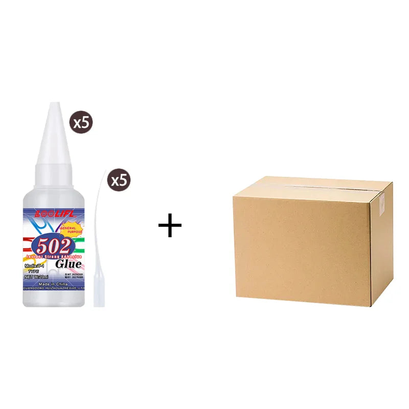502 Super Strong Quick-Drying Adhesive, Professionally Used for Daily Repair of Toy Plastics, Is White, Transparent and Odorl