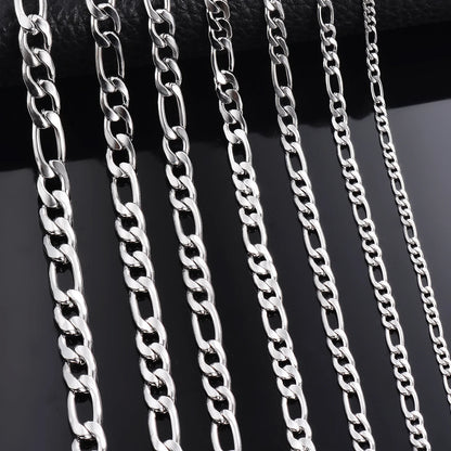 925 Sterling Silver Necklace 2-12mm Width 40-75cm Long Chain Lobster Clasp Men and Women Engagement Jewelry