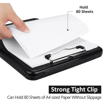 Black Plastic Writing Board - With Storage Box, Slim Design, Suitable for Home and Office, Memo Clipboard