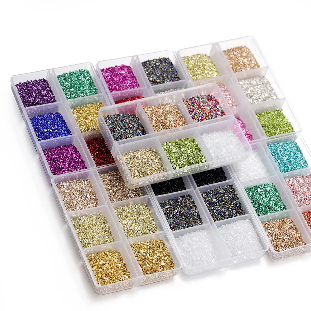30g/Box Crushed Glass Stones Resin Filling Irregular Broken Stone for DIY Epoxy Resin Mold Crafts Nail Art Decoration Materia