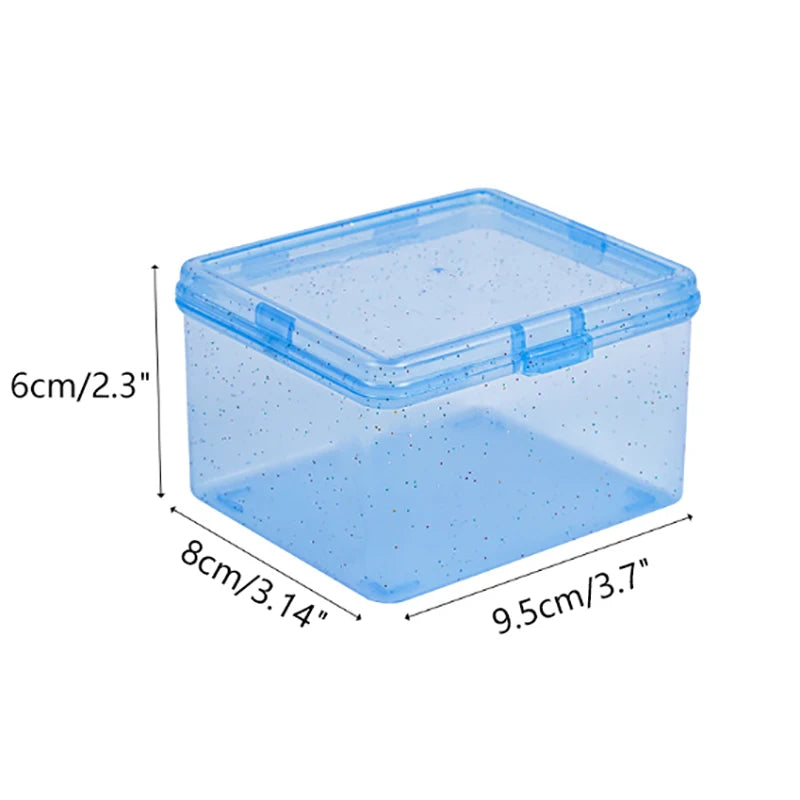 New Transparent Plastic Storage Box Photocards Small Card Storage Box Desk Organizer Box Classification Box Stationery