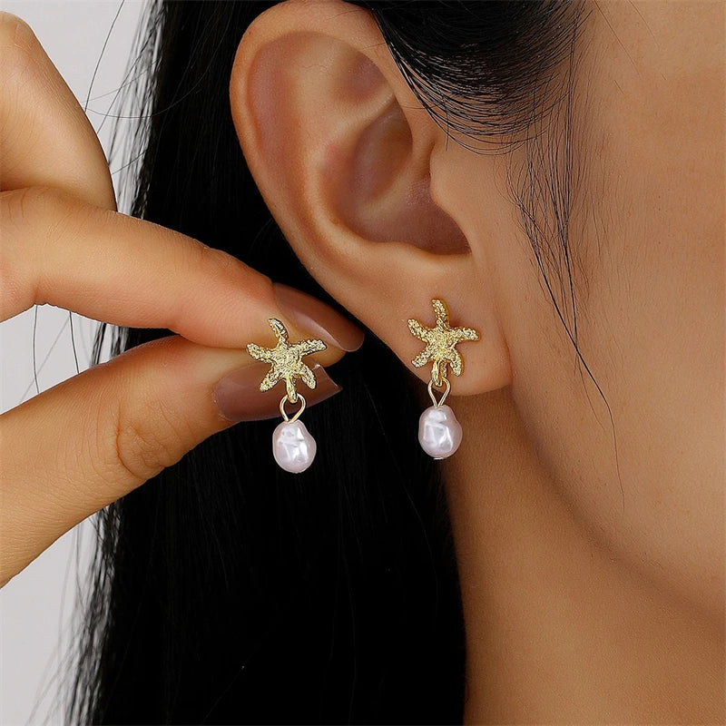 Vintage Metal Shell Stud Earrings for Women Trendy Accessories Personalization Jewelry Earrings Daily Wear Creative Jewelry G