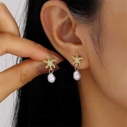 Vintage Metal Shell Stud Earrings for Women Trendy Accessories Personalization Jewelry Earrings Daily Wear Creative Jewelry G