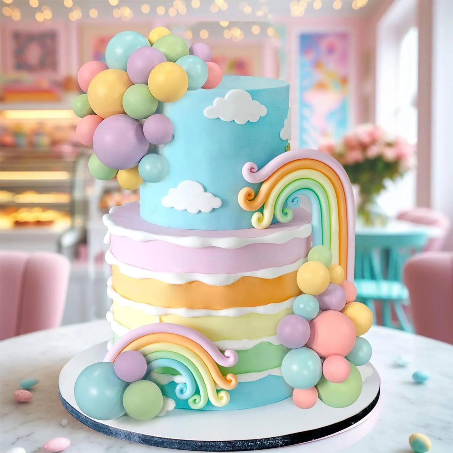 30Pcs Colorful Cake Ball Happy Birthday Cake Topper Sticks Gold Pink Blue Balls For Cupcakes Birthday Wedding Party Decoratio