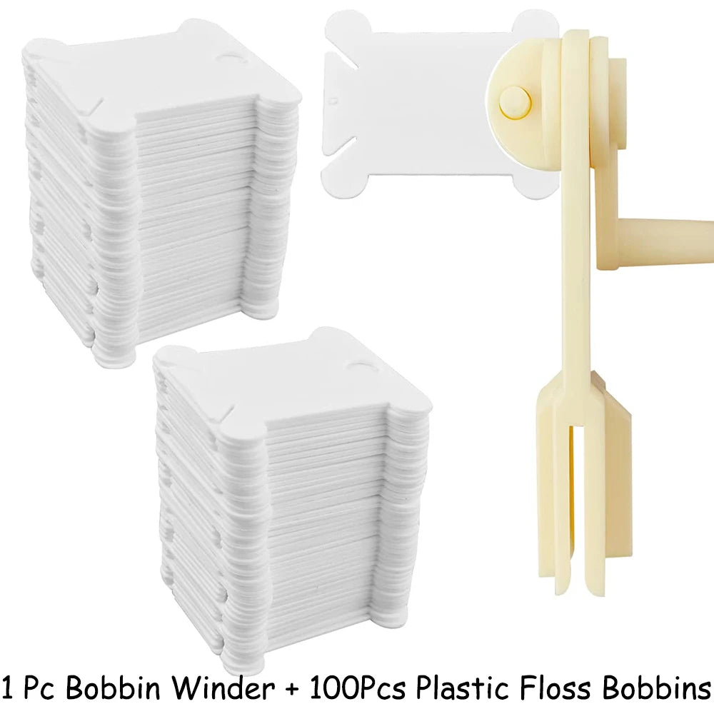 50/100Pcs Plastic Floss Bobbins Set Embroidery Floss Organizer Bobbin Winder Craft DIY Sewing Storage Thread Organizer Holder