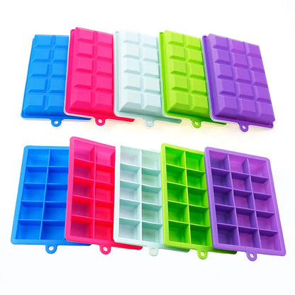 Silicone world Silicone Ice Cube Mold 15/24 Grids Square With Lids Trays Icecream Cold Drinks Whiskey Cocktails Tools Ice Mol