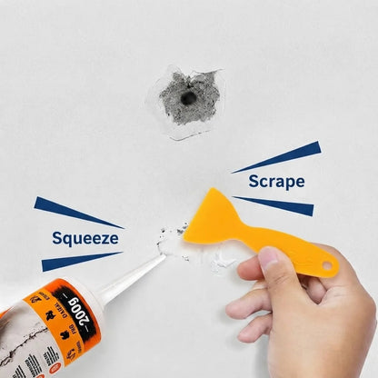 Wall Repair Putty Kit -200gWaterproof Spackling Compound with Scraper,Nozzle, Sandpaper,Gloves for Easy DIY Crack Mending