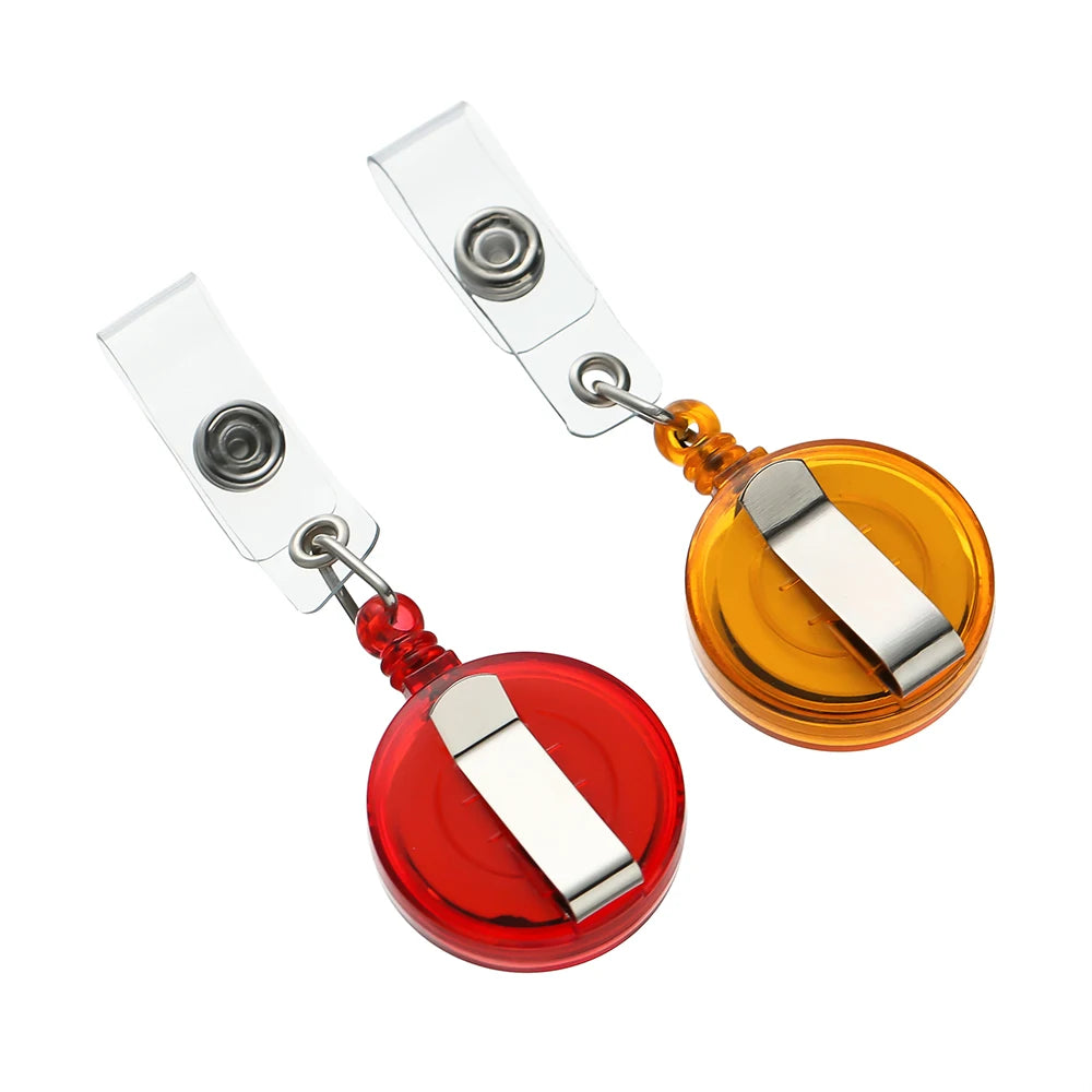 Retractable Steel Cord Pull Reel Keychains Spring Buckle Clasp Wire Rope Key Ring Recoil ID Card Holder Key Chain Multiple To