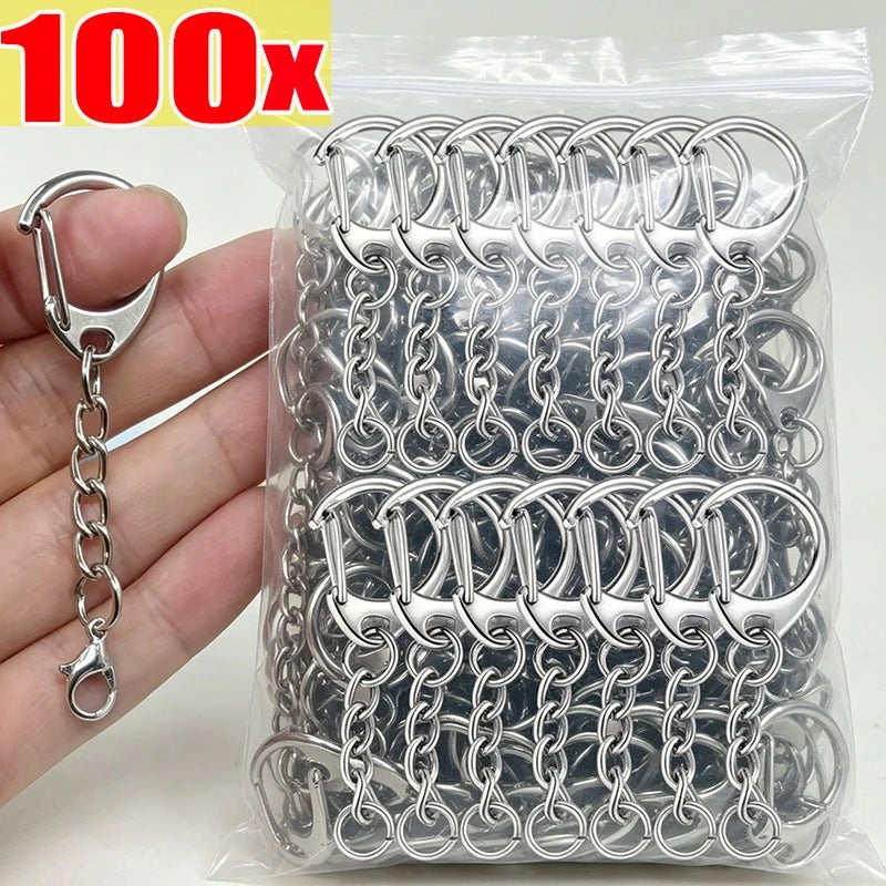 C Shaped Clasps Key Ring Lobster Clasp Keychains Connector Hook For DIY Jewelry Making Finding Key Chain Accessories