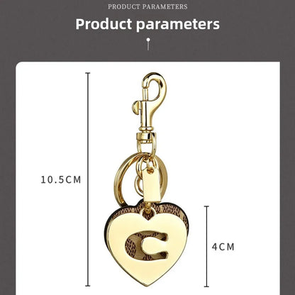 Signature Canvas Gold Heart Bag Charm Monogram Letter C Designer Purse Pendant Luxury Handbag Upgrade Personalized Gift For H