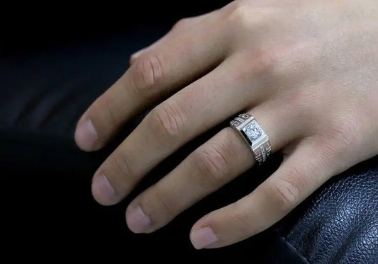 Charm 925 Sterling Silver Rings For men Shining crystal adjustable size Fashion Gifts engagement wedding Jewelry