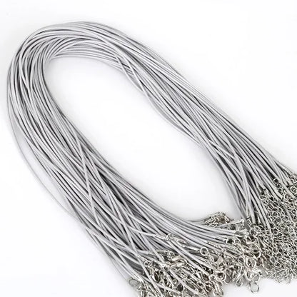 10Pcs/lot 1.5mm 2mm Adjustable Leather Cord Waxed Thread Rope Necklace Extender Chain Lobster Clasp DIY Jewelry Making Findin