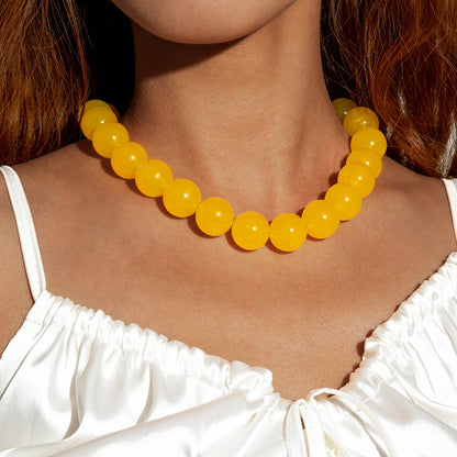 Docona Bohemia Bead Round Colourfulne Neckalce for Women Fashion Banquet Adjustable Geometric Holiday Jewelry Party Gifts - 2