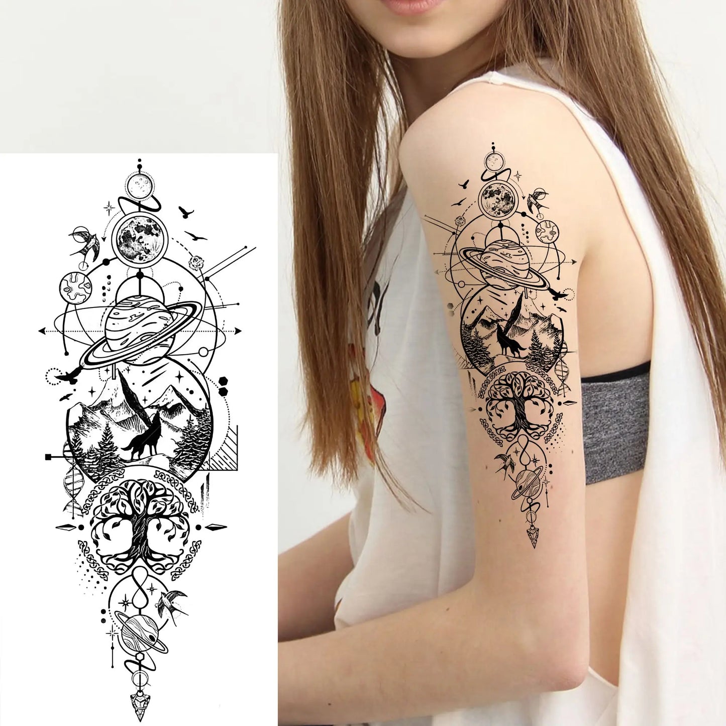 1 Sheet Bless Belief Faith Engraved Temporary Tattoos Family Love Tatoos Waterproof Realistic Fake Tattoo Stickers Long Lasti