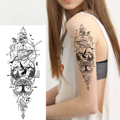 1 Sheet Bless Belief Faith Engraved Temporary Tattoos Family Love Tatoos Waterproof Realistic Fake Tattoo Stickers Long Lasti