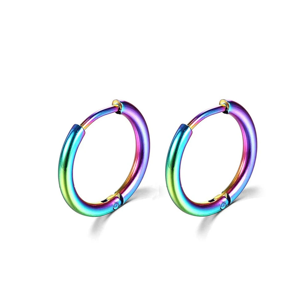 1 Pair Stainless Steel Hoop Earrings Women Men Gold Color Small Earrings Girl Jewelry Pendientes Mujer Aretes Cartilage Pierc