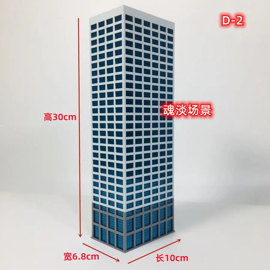Diorama 1:300 Scale Architectural Model City Skyscraper Building Scene Display Model Railway Train Assembled Layout - D-2