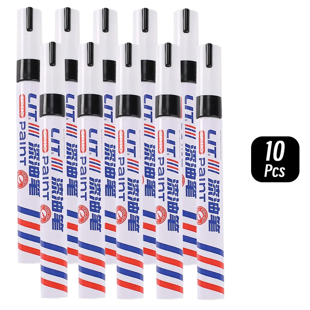 3mm 10p Colorful 8 Colors Permanent Paint Marker Waterproof White Markers tire tread rubber fabric Paint metal Paint Marker P
