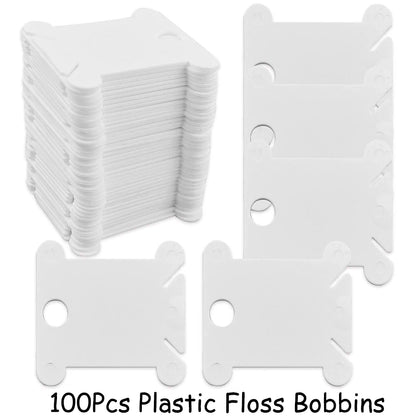 50/100Pcs Plastic Floss Bobbins Set Embroidery Floss Organizer Bobbin Winder Craft DIY Sewing Storage Thread Organizer Holder