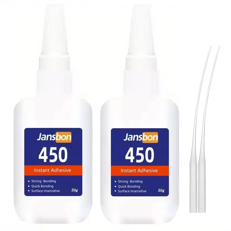 Super Glue Strong Bond for Shoes/Glass/Metal/Wood/Plastic,Ceramic Quick Dry Industrial Strength Instant Adhesive - 50g-2pcs