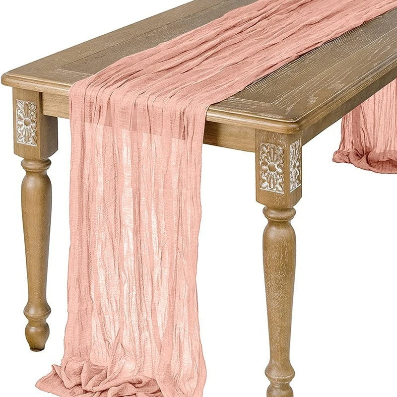 Semi-Sheer Gauze Table Runner Sage Cheesecloth Table Setting Dining Vintage Wedding Decoration Banquets Arches Retro Boho Dec
