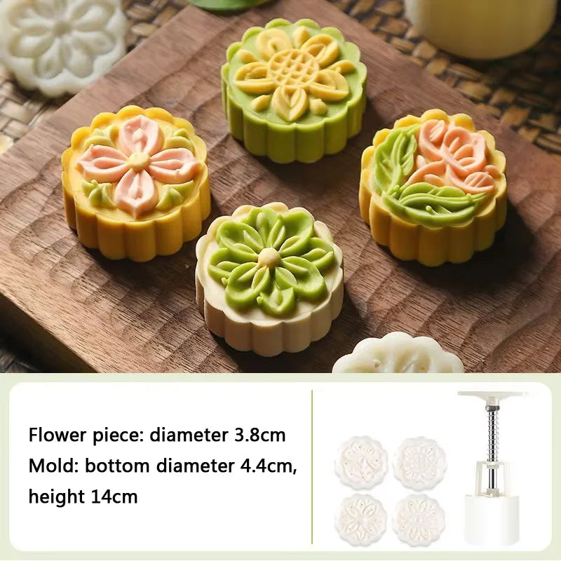 1 set DIY Mooncake Mold Plastic Hand Press Pastry Mold Hand Press Mung Bean Cake Model Pastry Embossing Make Kitchen Baking T