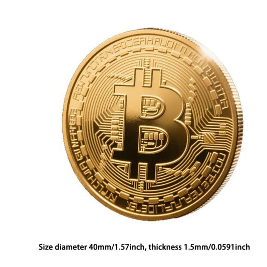 Gold Plated Bitcoin Coin Collectible Art Collection Gift Physical Commemorative Casascius Metal Antique Imitation Happy Birth