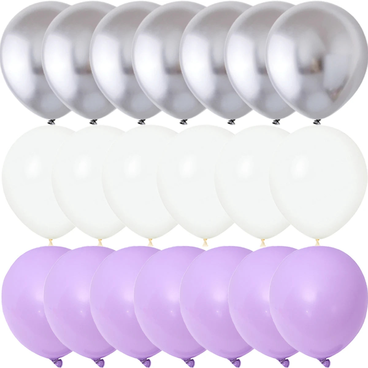 40PCS Silver White Purple Metal Latex Confetti Balloons Wedding Decorations Matte Globos Birthday Party Decorations - Laser