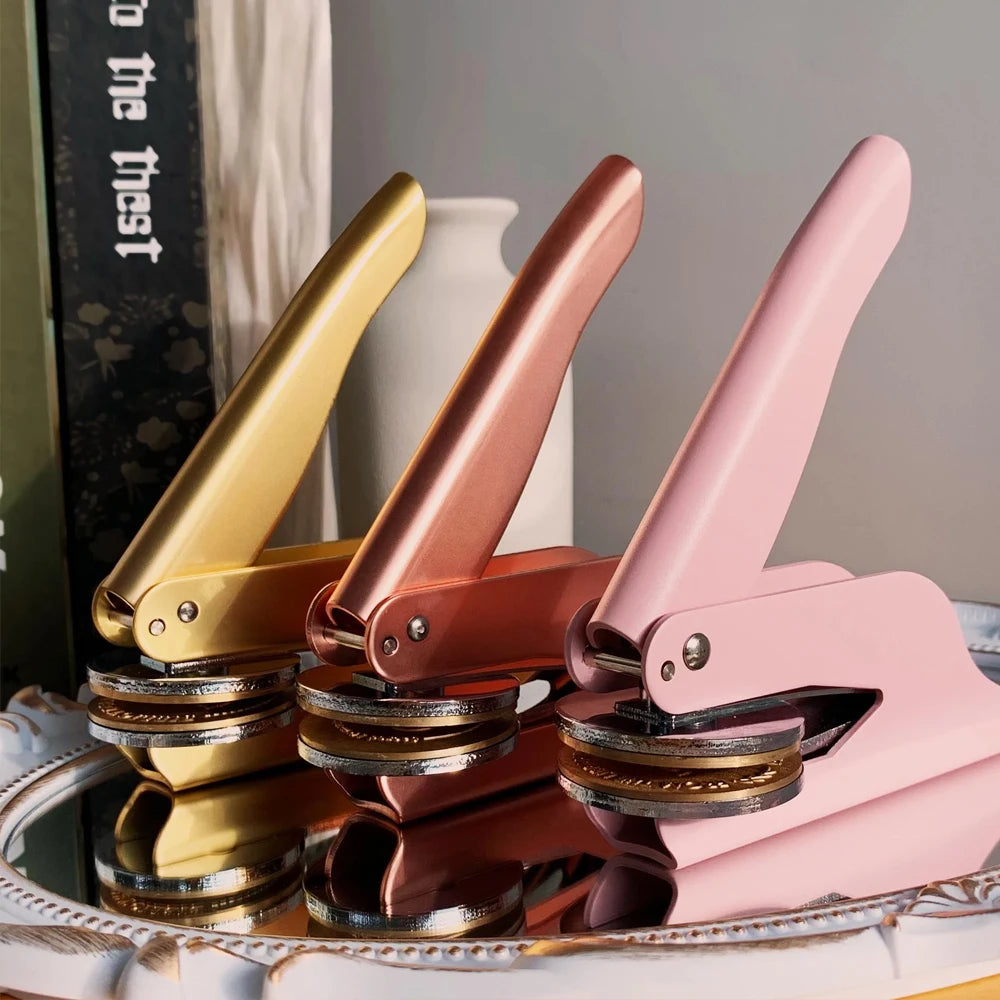 Personalized Book Embossers Stamp Custom Library Book Embosser with Name Logo Design Embossing Stamp Company Wedding Seals DI