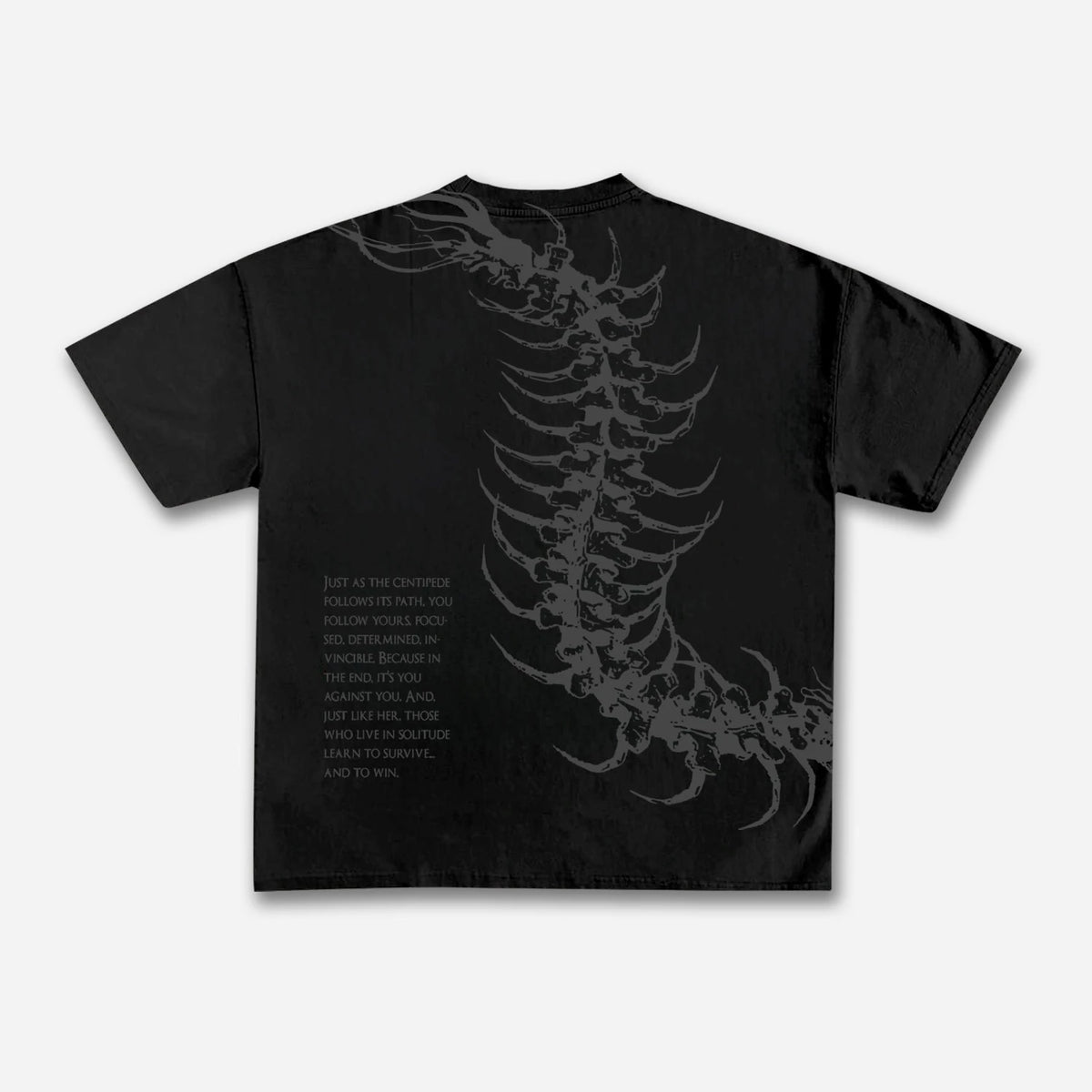Vintage Dark Centipede Skeletal Graphic Cotton Print T-shirt Men Y2K Summer Short Sleeves Oversize T-shirt Women Casual Tee T