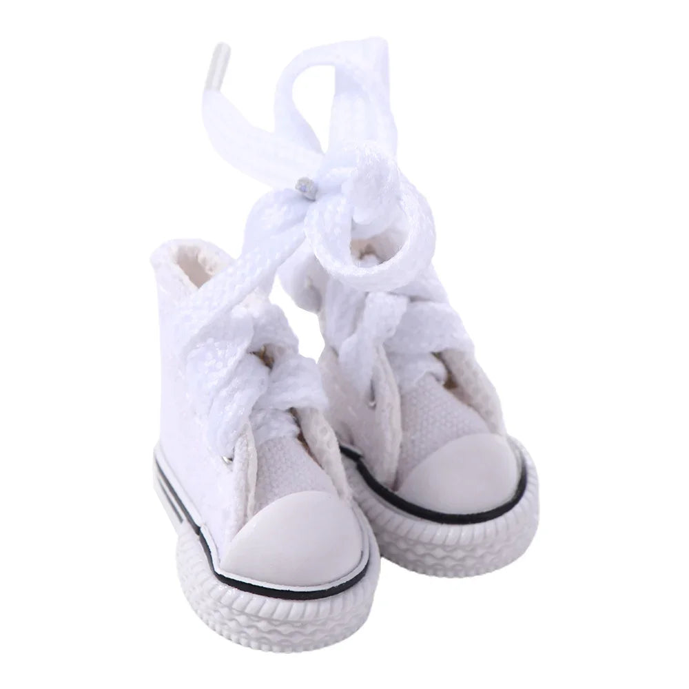 Dolls Accessories 3.5CM Sneakers Shoes Mini Shoes For Children Blyth Shoes Canvas Shoes Shoes - White