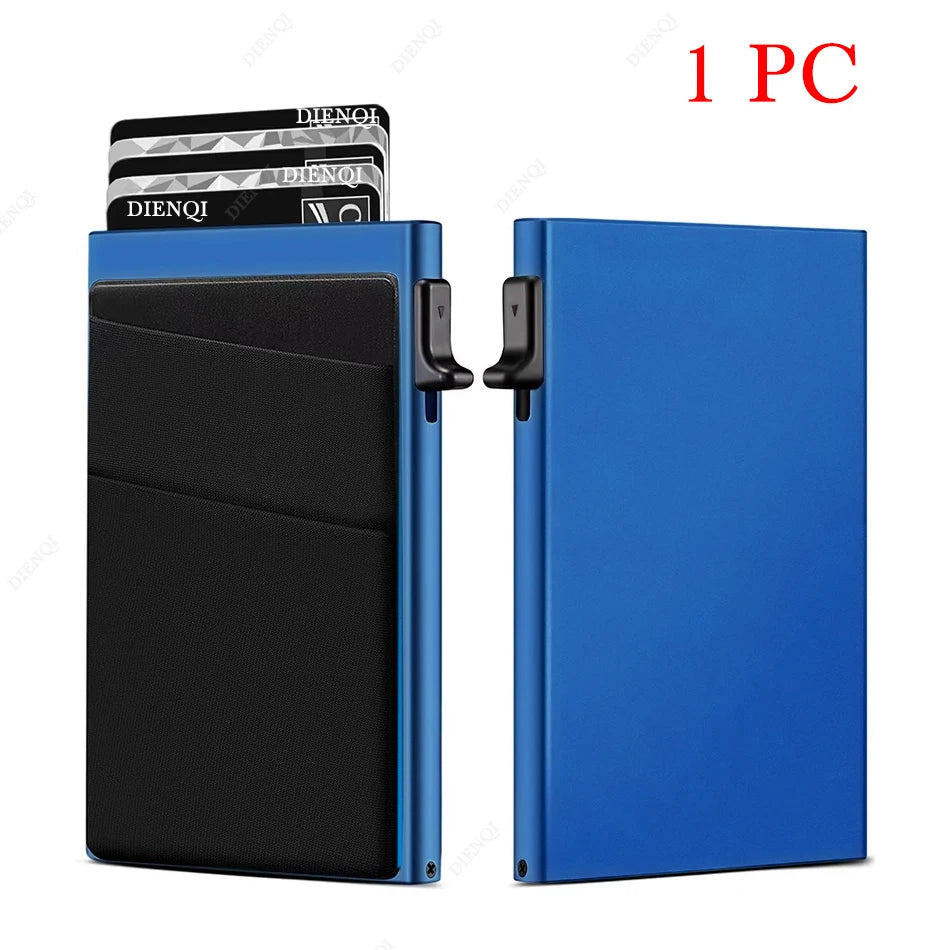 Anti-theft Cards Protectors Card Holder Minimalist Smart Wallet RFID Protection Aluminum Metal Box Cardholder Case Porte Cart