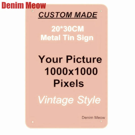 Custom Metal Tin Signs Retro Plaque Home Decor Iron Wall Art Poster Personalized Text Plates Street Sign 20x30cm/15x30cm/30x3