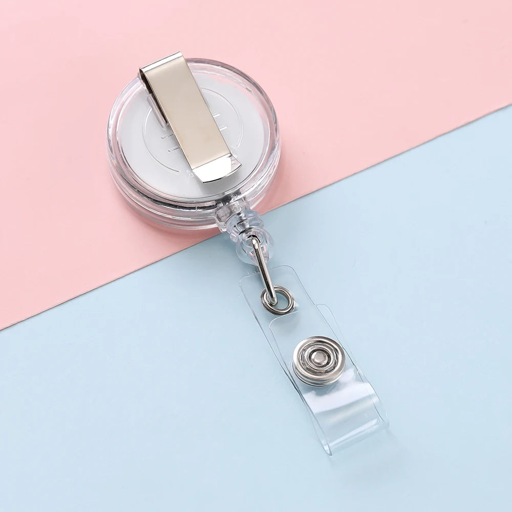 Retractable Steel Cord Pull Reel Keychains Spring Buckle Clasp Wire Rope Key Ring Recoil ID Card Holder Key Chain Multiple To