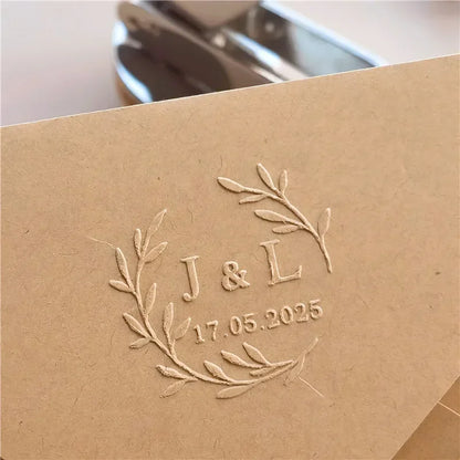 Customize Embossing Stamp Wedding Monogram Embosser Stamp,Personalized 2 initials Embosser Stamp,Wedding gift,hand held embos