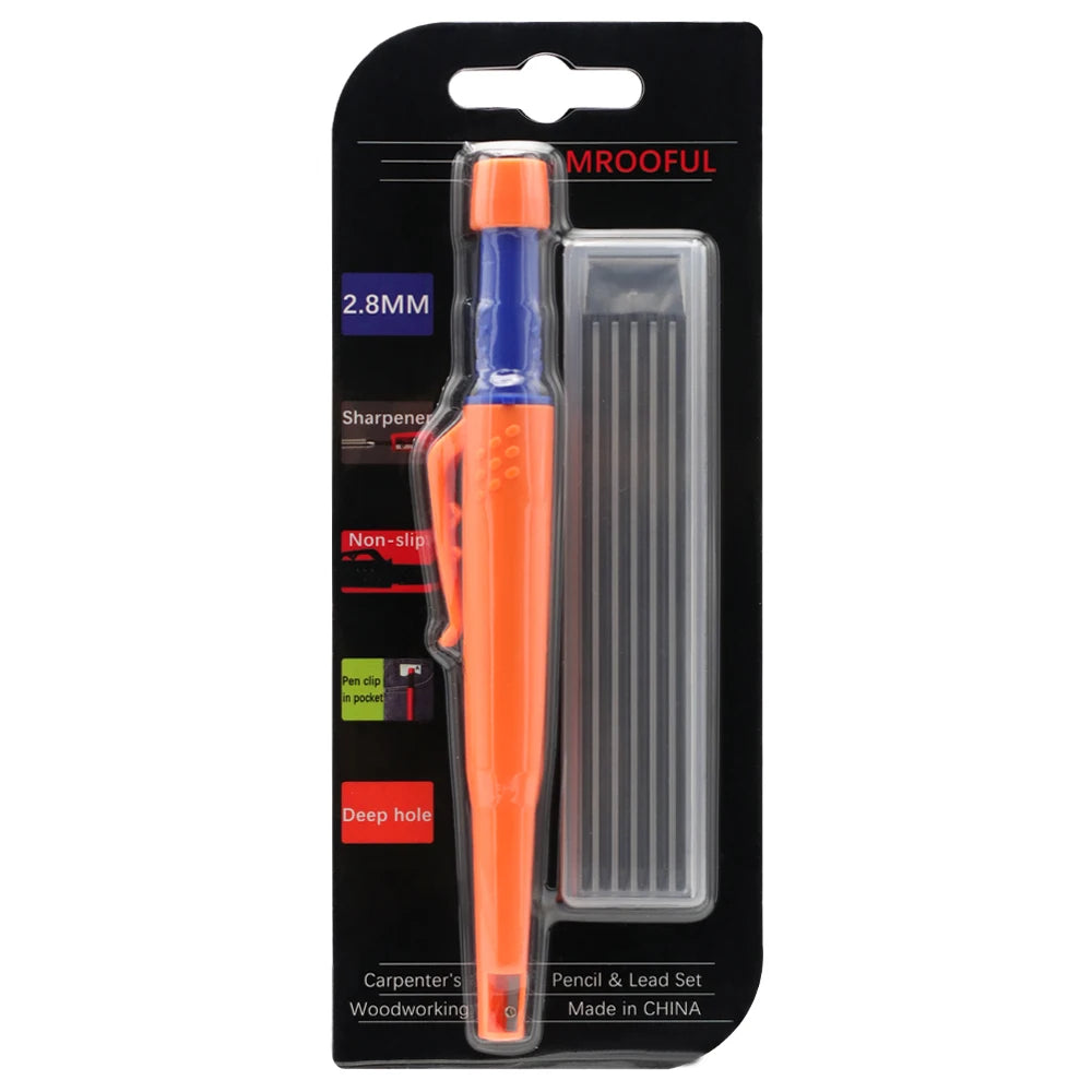 Woodworking Pencil Card Set, Deep Hole Marking and Drawing, with 2.8mm Reliable and Durable Lead, for Carpenters Engineering 