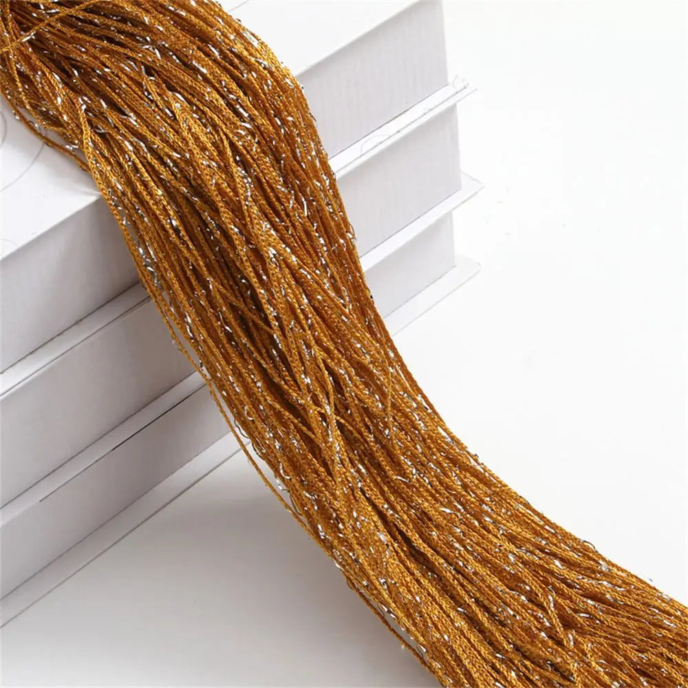 2M*1M String Curtain Panels Door Fly Screen Hanging Beaded Curtains Room Divider Net - gold