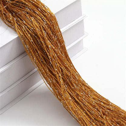 2M*1M String Curtain Panels Door Fly Screen Hanging Beaded Curtains Room Divider Net - gold