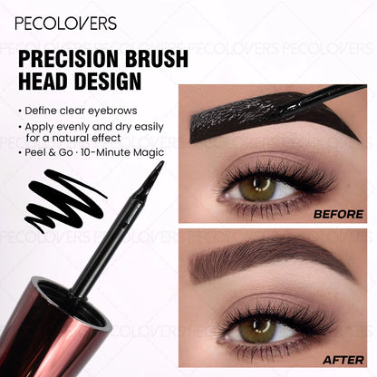 1Pc Pecolover Tattoo Eyebrow Gel, Waterproof, Semi-Permanent, Long-Lasting, Black Brown, Sweatproof, Film Forming, Tearing Of