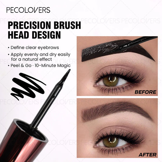 1Pc Pecolover Tattoo Eyebrow Gel, Waterproof, Semi-Permanent, Long-Lasting, Black Brown, Sweatproof, Film Forming, Tearing Of