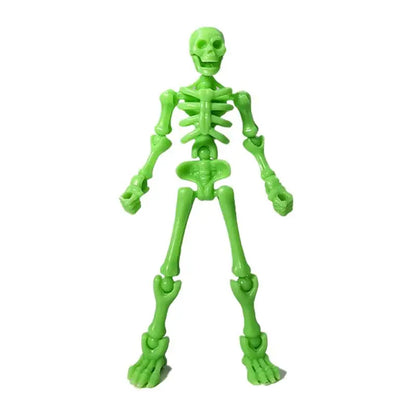 DIY Skeleton Figurines Plastic Posable Mini Skeletons with Movable Joints DIY Craft Halloween Party Haunted House Decor - B