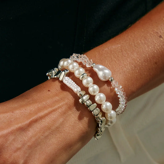 Fashion Bracelets For Women New Vintage Irregular CCB Beads Imitation Pearl Chain Jewelry Valentine's Gift B074