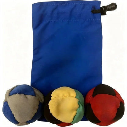 Classic Footbag Hacky Sack 3-Pack with Carry Pouch,Sand-Filled 8-Panel Synthetic Suede Footbag Set for Beginners &Player - 3p