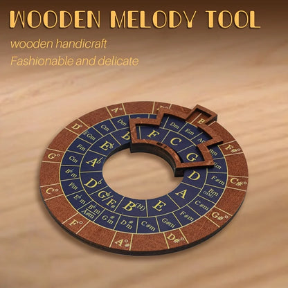 Circle of Fifths Wooden Melody Tool, Music Theory Chord & Scale Disk, Turntable for Learning, Teaching & Practice