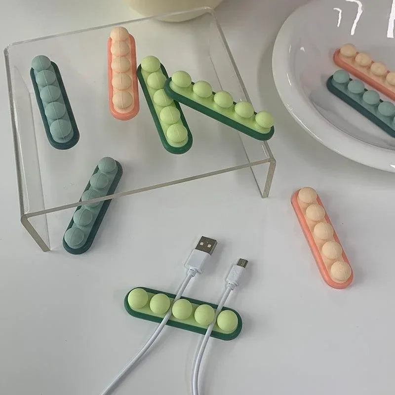 Desktop Fixed Pea Wire Organizer Wire Organizer Storage Hub Self-adhesive Winder Data Wire Winder Office Desk Management Fold