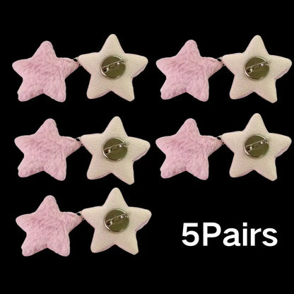 5/1Pairs Small Angel Wings Brooch Japanese Plush Angel Wings Brooch Badge Sweet Pin Doll Cosplay Y2K Fluffy Angel Wing Bag De