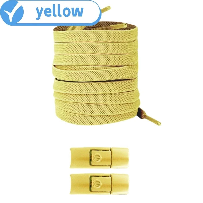 New Without Ties Elastic Laces No Tie Shoe Laces Press Lock Shoelaces Sneaker Kids Adult 8MM Widened Flat Shoelace for Shoes 