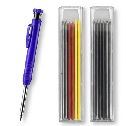 Solid Carpenter Pencil Set Woodworking Tools Mechanical Pencil 5 Colors Refill Construction Job Tools Carpentry Marking Scrib