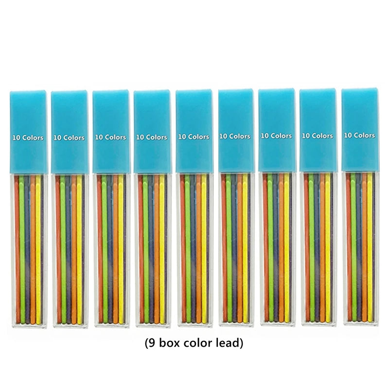 2.0 mm Mechanical Pencils Set 2B Automatic Student Pencils with Sharpener Color Pencil Leads School Pens Kawaii Cute Statione